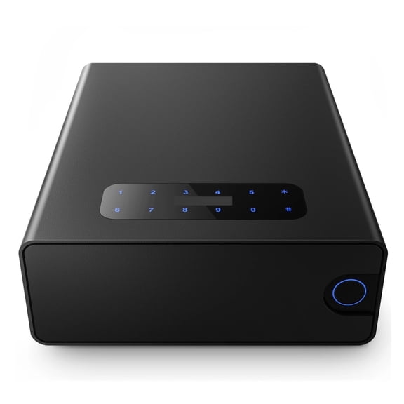 Safe with Fingerprint Keyboard Key Unlock App Sliding Lock Box Bedside Table Biometric