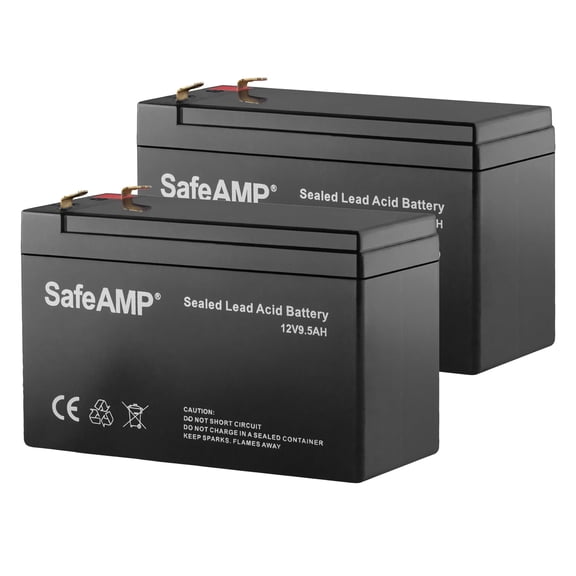 SafeAmp 12V 9.5Ah UPS Replacement Battery (2-Pack) Compatible with CyberPower RB1290X2 for CP1500AVRLCD, CP1350AVRLCD, LX1500GU, BRG1350AVRLCD, BRG1500AVRLCD, CST150XLU SLA Backup Battery