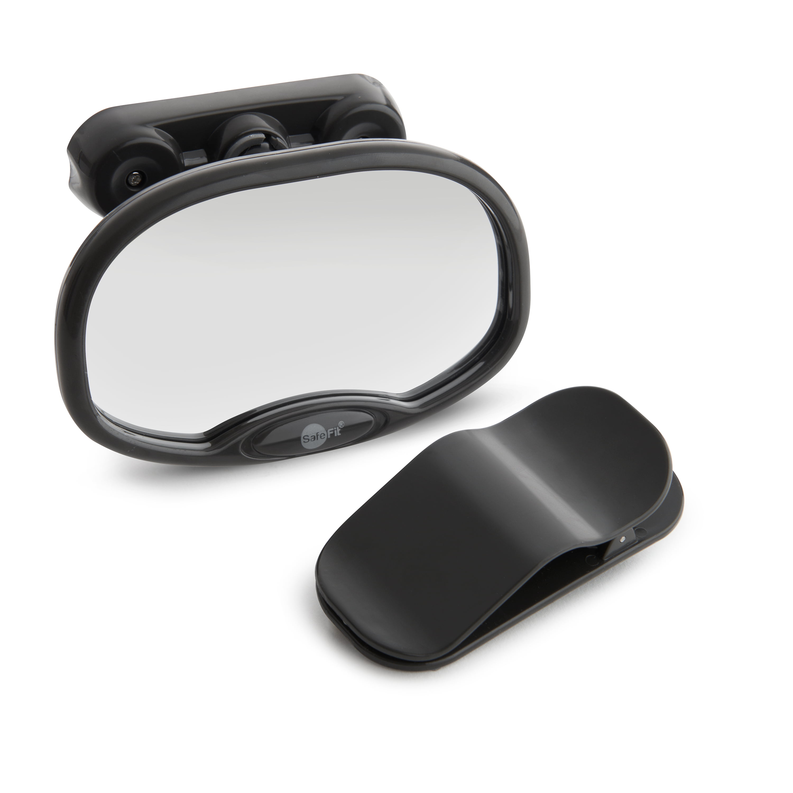 SafeFit 2-in-1 Baby Auto Mirror, Wide Angle View, Black