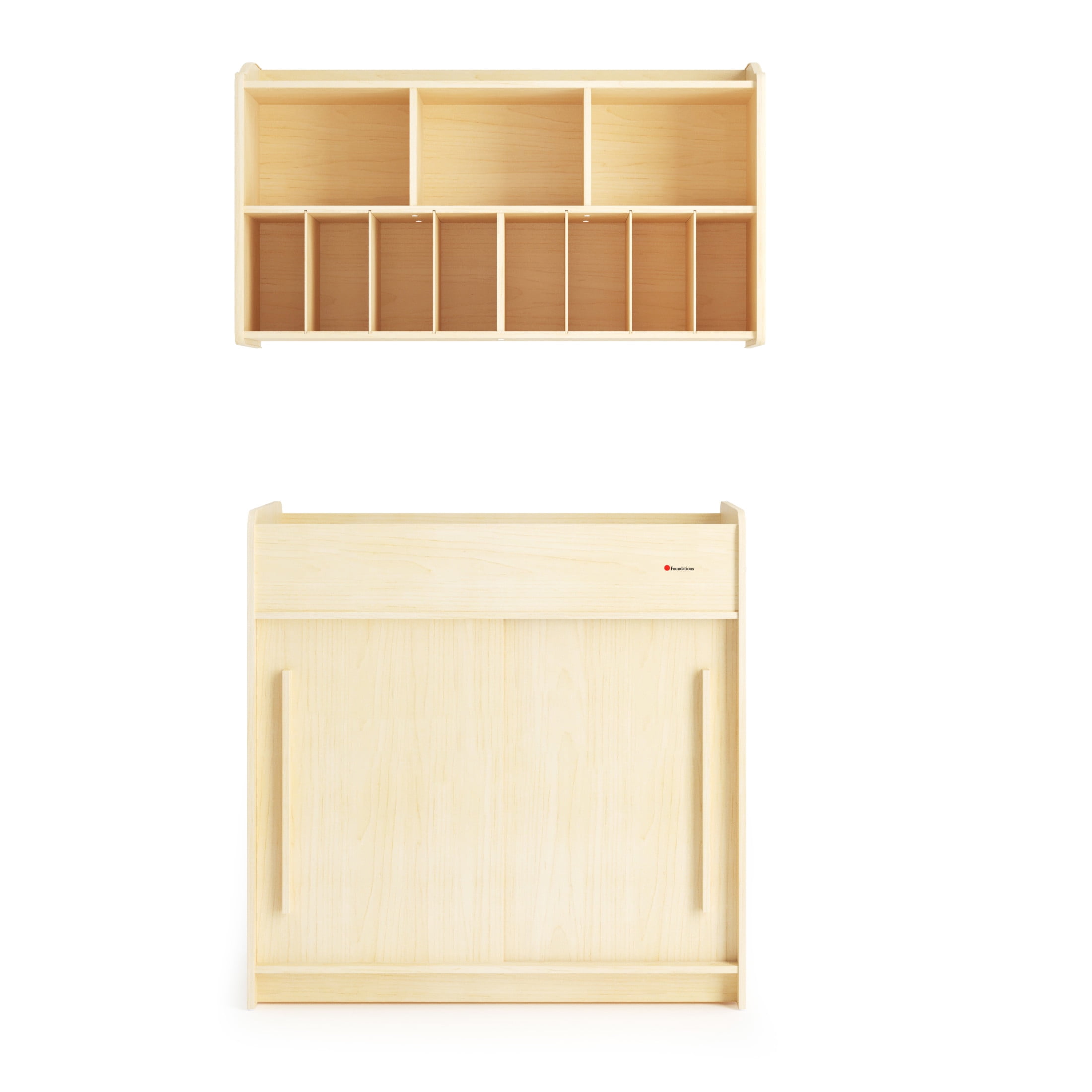 SafeGlide Changing Table and Wall Organizer Set, Built-In Storage, Easy to Clean, Natural