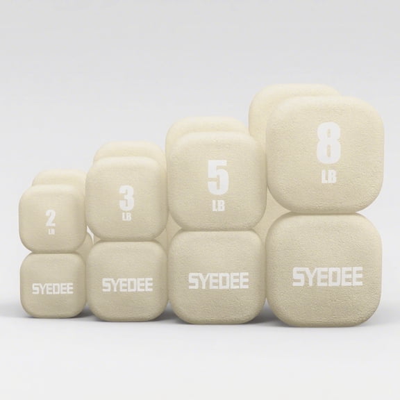 Syedee Neoprene Dumbbell Sets,Hand Weights with Curved Grip for Women,Anti-Slip, Anti-Roll, Square Dumbbells for Full-Body Workout,Strength Training, Pilates & Fitness
