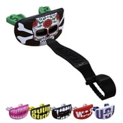 SafeJawz Lip Guard, Football Mouth Guard with Detachable Strap, Adults and Junior Black Fangz
