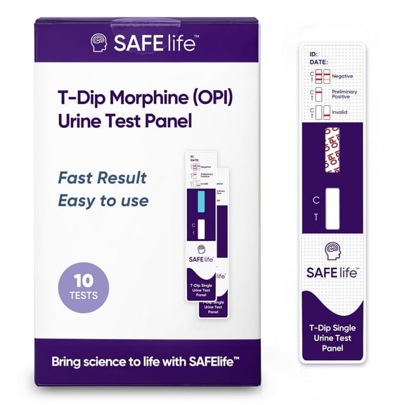 SafeLife - Single Panel Urine Drug Test for Opiates(OPI), 5 Pack