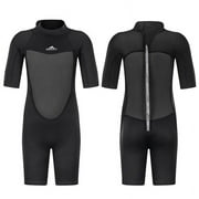 SafeMax Wetsuit for Boys Girls Toddlers, 2mm Back Zipper Shorty Wetsuits, Neoprene Thermal Swimsuits for Diving Surfing Swim Lessons