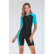 SafeMax Womens Fullbody Swimsuit , Front Zip Swimsuit for Diving Snorkeling Surfing Swimming