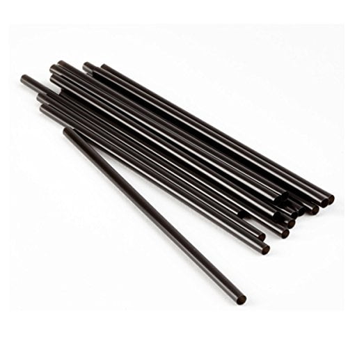 SafePro 226BLK, 7-Inch Black Unwrapped Bar Stirrers, Catering Disposable Plastic Cocktail Drinks Cold Beverage Straws, 1000-Piece Pack