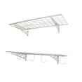 thumbnail image 1 of SafeRacks 18 x 36 Inch Garage Wall Shelf Two-Pack with Bike Tire Hooks, White, 1 of 7