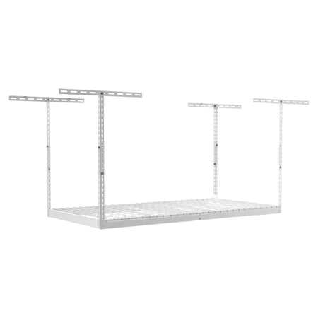 SafeRacks 2' x 8' Overhead Garage Storage Rack Holds Up to 400 lbs, White
