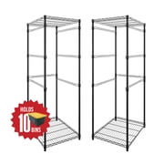 SafeRacks 27 Gallon Storage Bin Rack - 2 Pack Black