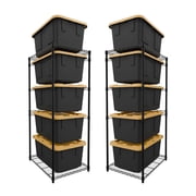 SafeRacks 27 Gallon Storage Bin Rack - 2 Pack (Black)