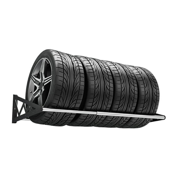 SafeRacks Wall-Mounted Tire Storage Rack with 400lb Capacity, Expands to 56 inches