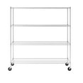 thumbnail image 1 of SafeRacks NSF Certified 4-Tier Steel Wire Shelving with Adjustable Shelves and Wheels - 1200 lb Capacity - 72" x 18" x 72", 1 of 4