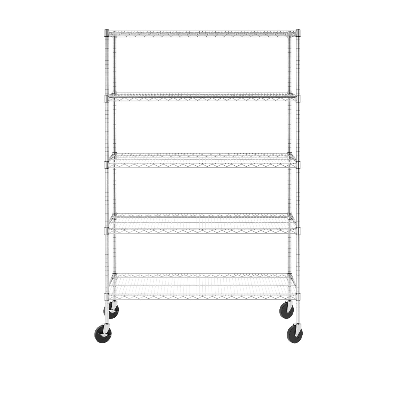 Zinc Finish 5-Tier Heavy-Duty Wire Shelving Unit, 18"x48"x72"