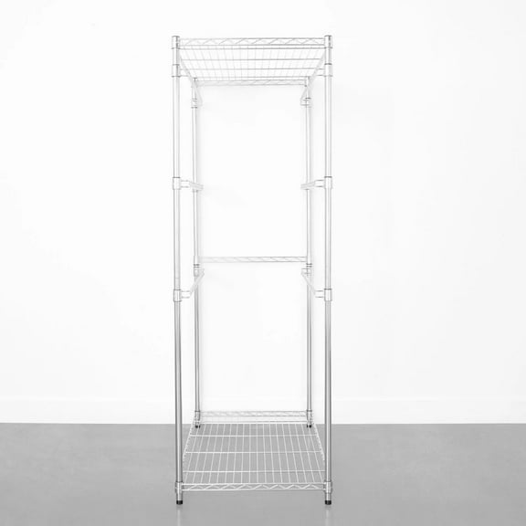 SafeRacks Storage Bin Rack, 5-Shelf, 23”W x 31”D x 68”H, Silver