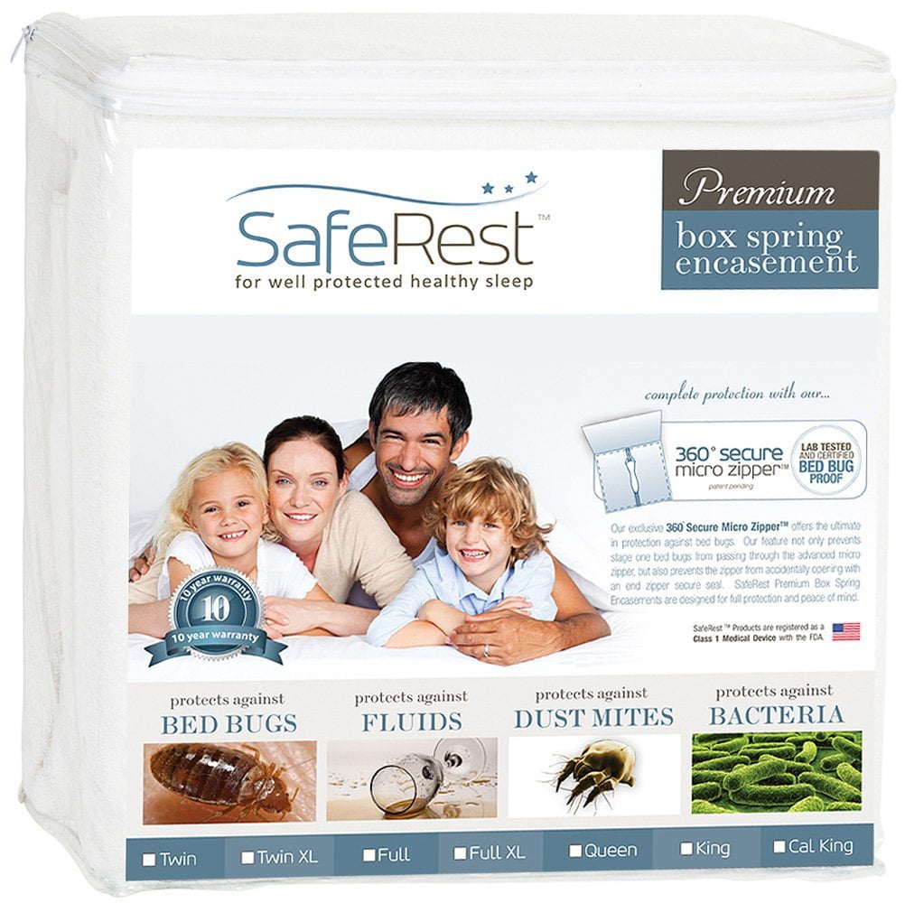 SafeRest Premium Full Size Box Spring Cover, Bed Bug Proof, 100