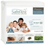 SafeRest Premium Box Spring Encasement - 100% Waterproof, Bed Bug Proof, Hypoallergenic, 360 Secure Micro Zipper, Queen