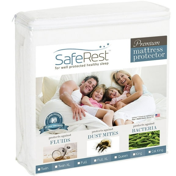 SafeRest Premium Hypoallergenic Waterproof Mattress Protector, Vinyl Free, Twin XL