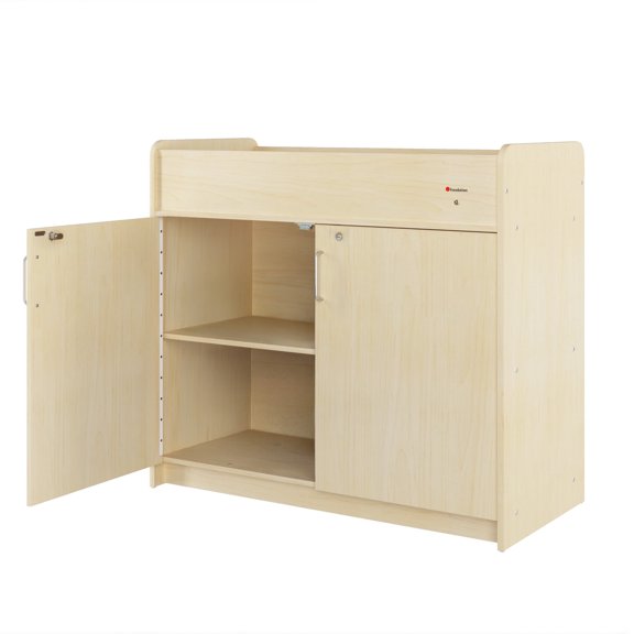 Foundations SafeSwing Changing Table, Built-In Storage, Soft-Close Hinges, Natural
