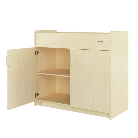 Foundations SafeSwing Changing Table, Built-In Storage, Soft-Close Hinges, Natural