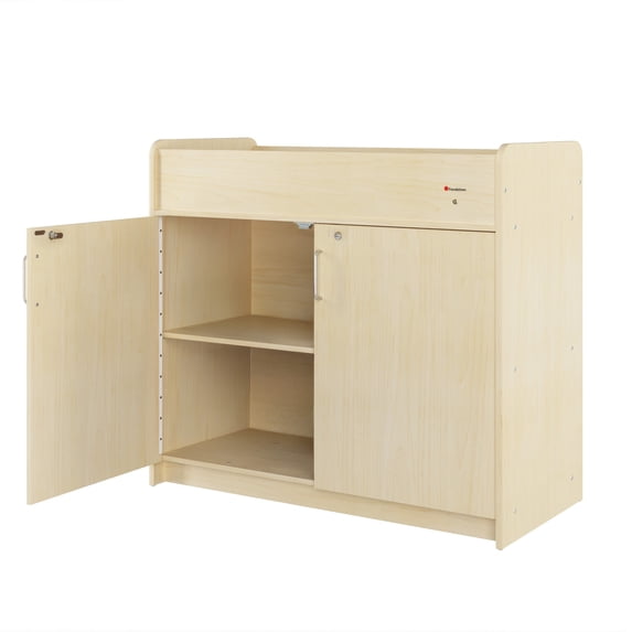Foundations SafeSwing Changing Table, Built-In Storage, Soft-Close Hinges, Natural