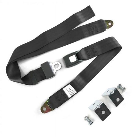 SafeTBoy 314394 2 Point Charcoal Standard Buckle Lap Seat Belt with Mounting Hardware