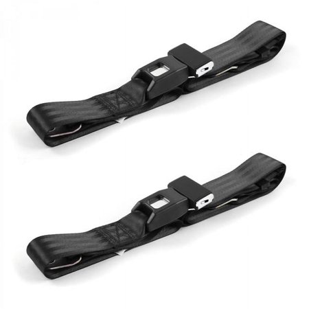 SafeTBoy 659130 Chevy II 1966-1967 Standard 2 Point Black Lap Bucket Seat Belt Kit - 2 Belts