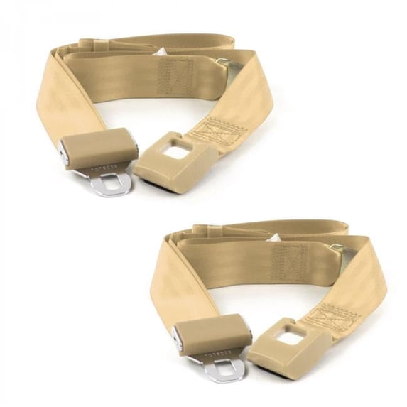 SafeTBoy 659341 Standard 2 Point Tan Lap Bucket Seat Belt Kit with 2 Belts for 1979-1987 AMC Eagle
