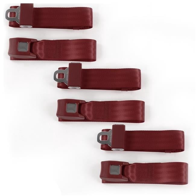 SafeTBoy 660767 Standard 2 Point Burgundy Lap Bench Seat Belt Kit for ...