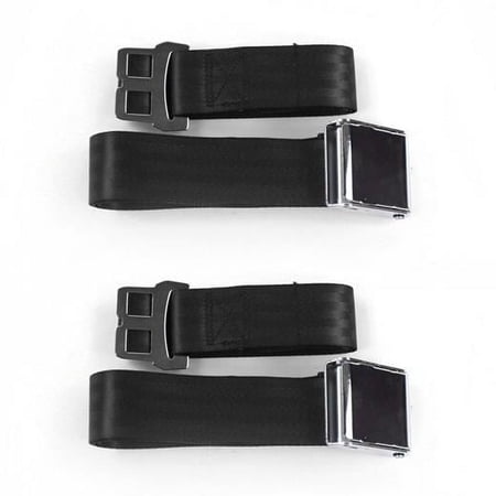 SafeTBoy 660920 Airplane 2 Point Black Lap Bucket Seat Belt Kit for Chevy II 1962-1965 - 2 Belts