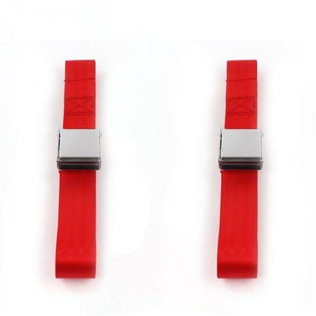 SafeTBoy 661217 Chevy II 1966-1967 Airplane 2 Point Red Lap Bucket Seat Belt Kit - 2 Belts