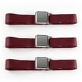 thumbnail image 1 of SafeTBoy 662610 Jeep Willys 1944-1952 Airplane 2 Point Burgundy Lap Bench Seat Belt Kit - 3 Belts, 1 of 1