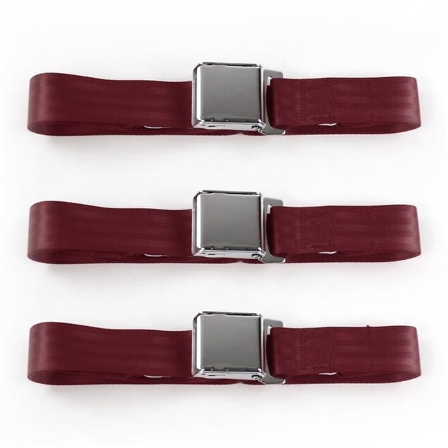 SafeTBoy 662627 Airplane 2 Point Burgundy Lap Bench Seat Belt Kit with ...