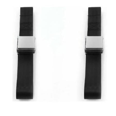 SafeTBoy 690856 Airplane 2 Point Black Lap Bucket Seat Belt Kit with Bracketry & 2 Belts for 1955-1959 Chevy Truck
