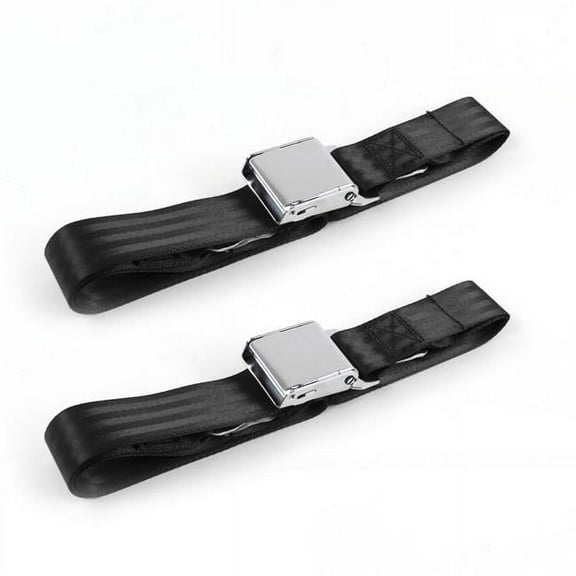 SafeTBoy Airplane 2 Point Black Lap Bucket Seat Belt Kit for Ford Truck 1980-1986 F150 - 2 Belts