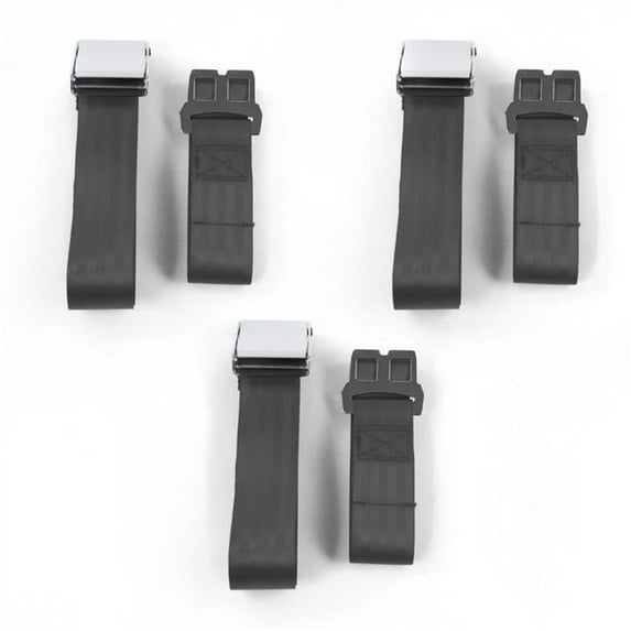 SafeTBoy Airplane 2 Point Charcoal Lap Bucket Seat Belt Kit for Buick Roadmaster 1957-1958 - 2 Belts