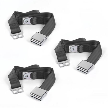 SafeTBoy Airplane 2 Point Charcoal Lap Bucket Seat Belt Kit for Ford 1949-1951 - 2 Belts