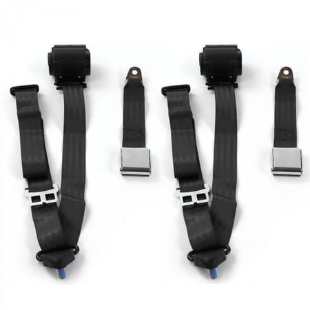 SafeTBoy Airplane 3 Point Black Retractable Bucket Seat Belt Kit for Ford GT40 1964-1969 - 2 Belts