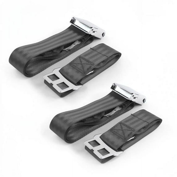 SafeTBoy Chevy S10 Blazer 1982-1994 Airplane 2 Point Charcoal Lap Bench Seat Belt Kit - 3 Belts