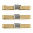 thumbnail image 1 of SafeTBoy  Chevy Truck S10 1981-1993 Airplane 2 Point Tan Lap Bench Seat Belt Kit - 3 Belts, 1 of 1