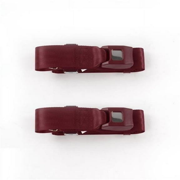 SafeTBoy  Ford Fairlane 1968-1969 Standard 2 Point Burgundy Lap Bucket Seat Belt Kit - 2 Belts