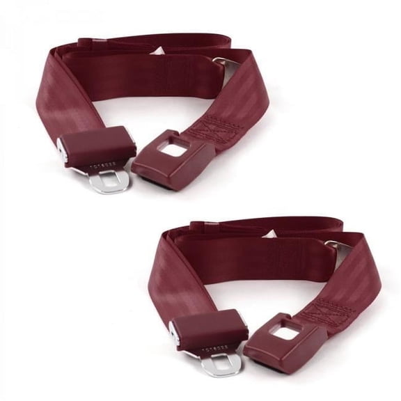 SafeTBoy  Jeep Wagoneer 1963-1991 Standard 2 Point Burgundy Lap Bucket Seat Belt Kit - 2 Belts