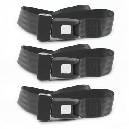 SafeTBoy Standard 2 Point Charcoal Lap Bench Seat Belt Kit with 3 Belts for 1968-1969 Ford Fairlane