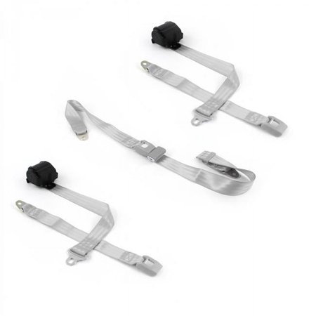 SafeTBoy Standard 2 Point Gray Retractable Bench Seat Belt Kit with 3 Belts for 1952-1954 Ford - Gray