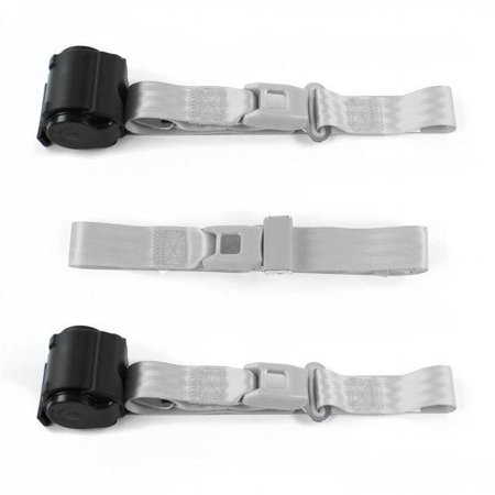 SafeTBoy Standard 2 Point Gray Retractable Bench Seat Belt Kit with 3 Belts for 1959-1971 Triumph Herald