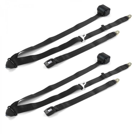 SafeTBoy Standard 3 Point Black Retractable Bucket Seat Belt Kit for Ford Truck 1935-1941 - 2 Belts