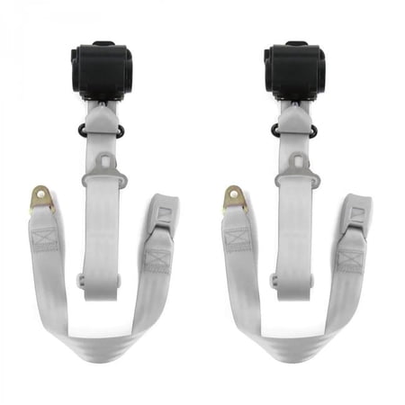 SafeTBoy Standard 3 Point Gray & Grey Retractable Bucket Seat Belt Kit for Chevy FS Blazer 1969-1972 - 2 Belts