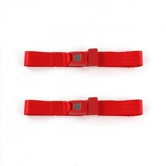 SafeTboy 659383 Standard 2 Point Red Lap Bucket Seat Belt Kit for 1974-1978 Ford Mustang - 2 Belts