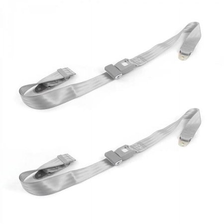 SafeTboy 659540 Standard 2 Point Gray Lap Bucket Seat Belt Kit for 1948-1952 Ford Truck - 2 Belts