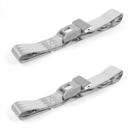 SafeTboy 659553 Standard 2 Point Gray Lap Bucket Seat Belt Kit for 1967-1970 Ford Mustang - 2 Belts