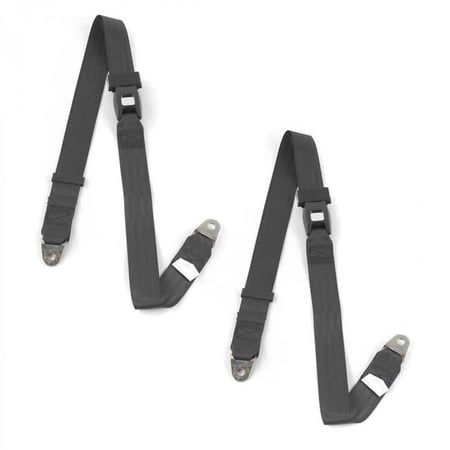 SafeTboy 659727 Standard 2 Point Charcoal Lap Bucket Seat Belt Kit for 1962-1965 Chevy II - 2 Belts